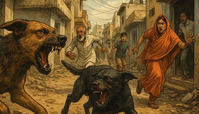 stray dog attack in Konch where two aggressive dogs injured residents in Girwar Nagar