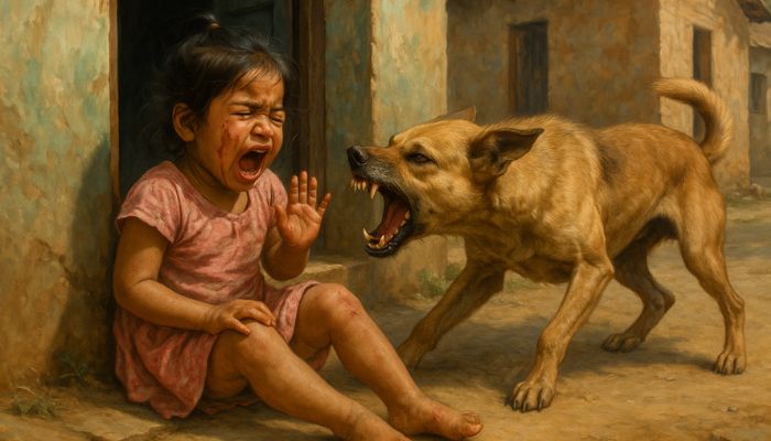 Bareilly girl injured after neighbour’s pet stray dog attack, reflecting rising stray dog menace.
