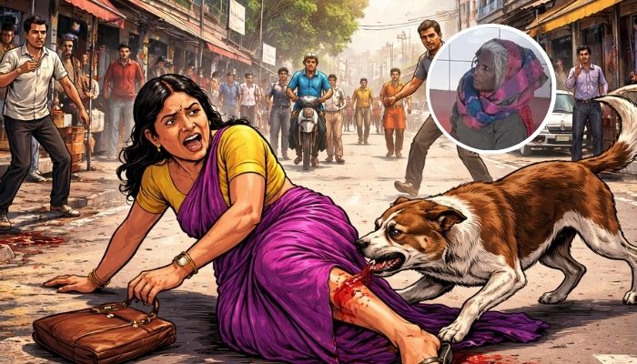 Stray dog attack in Etah leaves middle aged woman injured near busy roadside crossing