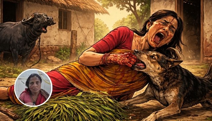 Woman injured in stray dog attack Muzaffarpur village, villagers rush her for treatment
