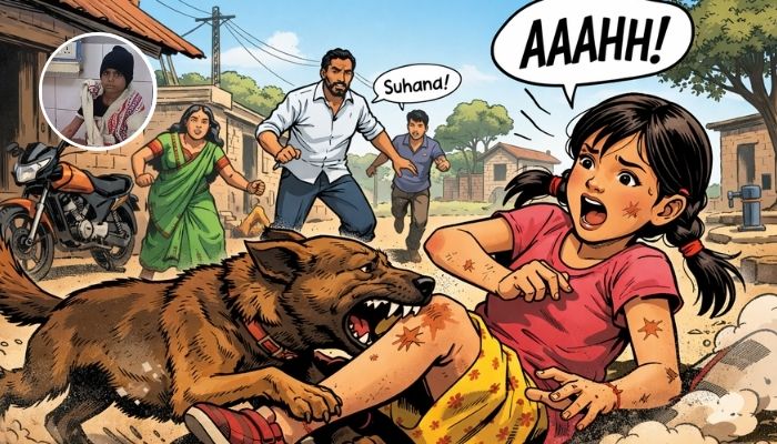 Nine year old girl hospitalised after stray dog attack in Etah village