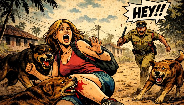Stray dog bit Italian intern at Payyambalam beach during evening walk