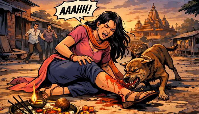 Stray dog attack in Meerut as injured