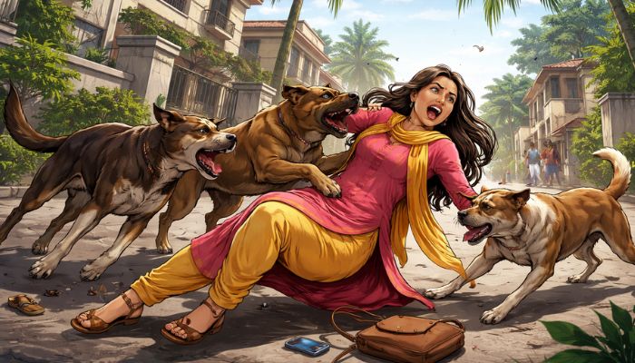 Stray dog pack attack in Patiala residential colony leaves woman injured