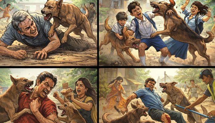 Suspected rabid stray dog attacks near Sinhagad foothills leave residents injured and fearful