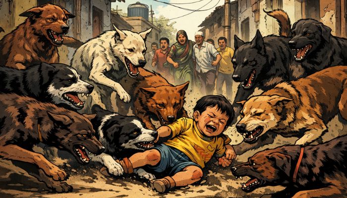 Toddler injured after pack of stray dogs attack in Belagavi residential area