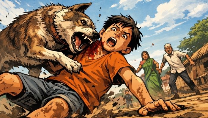 Child injured after neighbour’s pet dog attack in Pratapgarh village