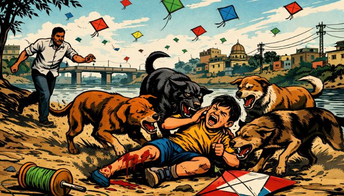 Eight year old boy injured after stray dog attack near Musi riverbank in Hyderabad