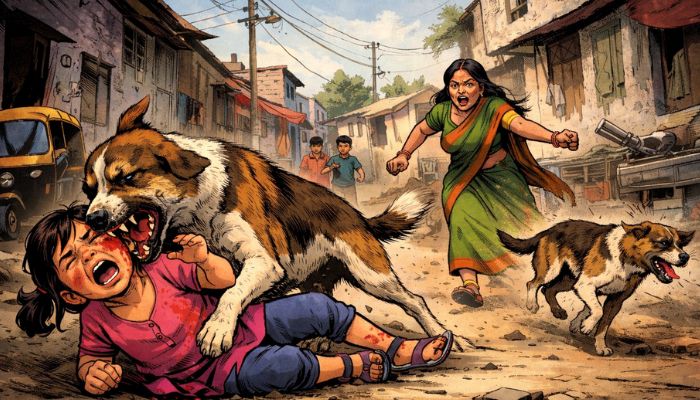 Two year old girl injured after stray dog attack in Ahilyanagar