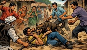 Rabid dog attack in Mauganj village leaves five injured, two referred to Rewa hospital.
